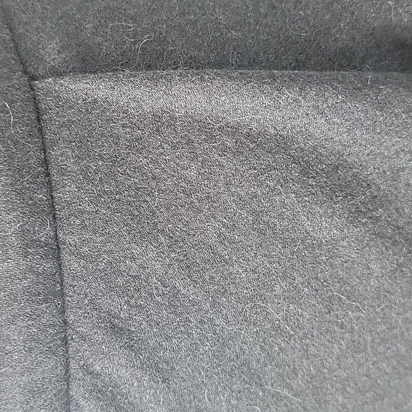 TALBOTS Italian Flannel Charcoal Gray Faux‎ Wrap Preppy Midi Office Wool Skirt - Picture 5 of 8